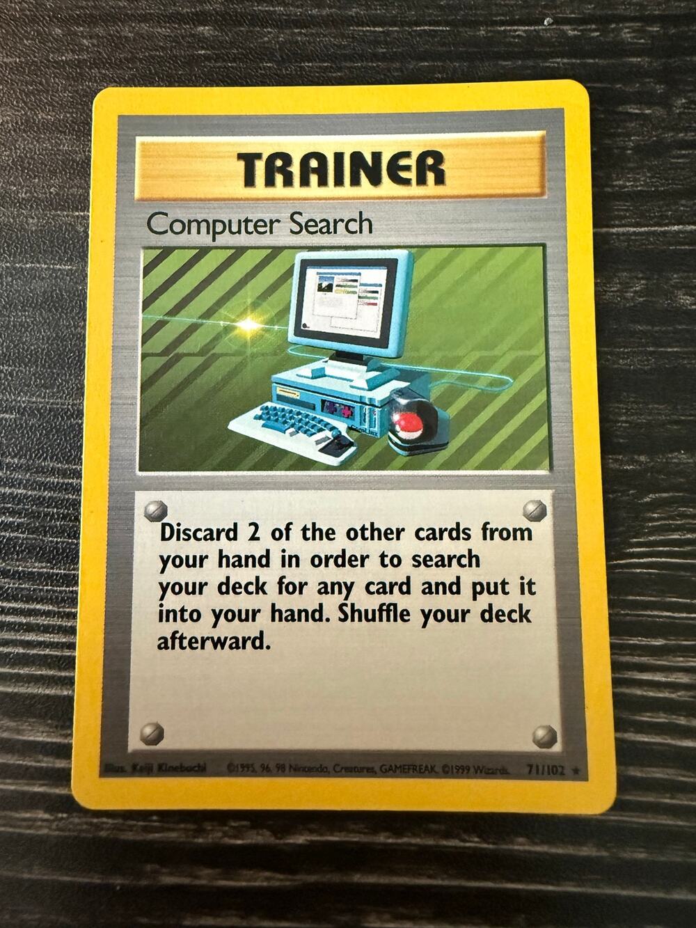 1999 Pokemon Base Set Computer Search 71/102 Rare Trainer Card WOTC